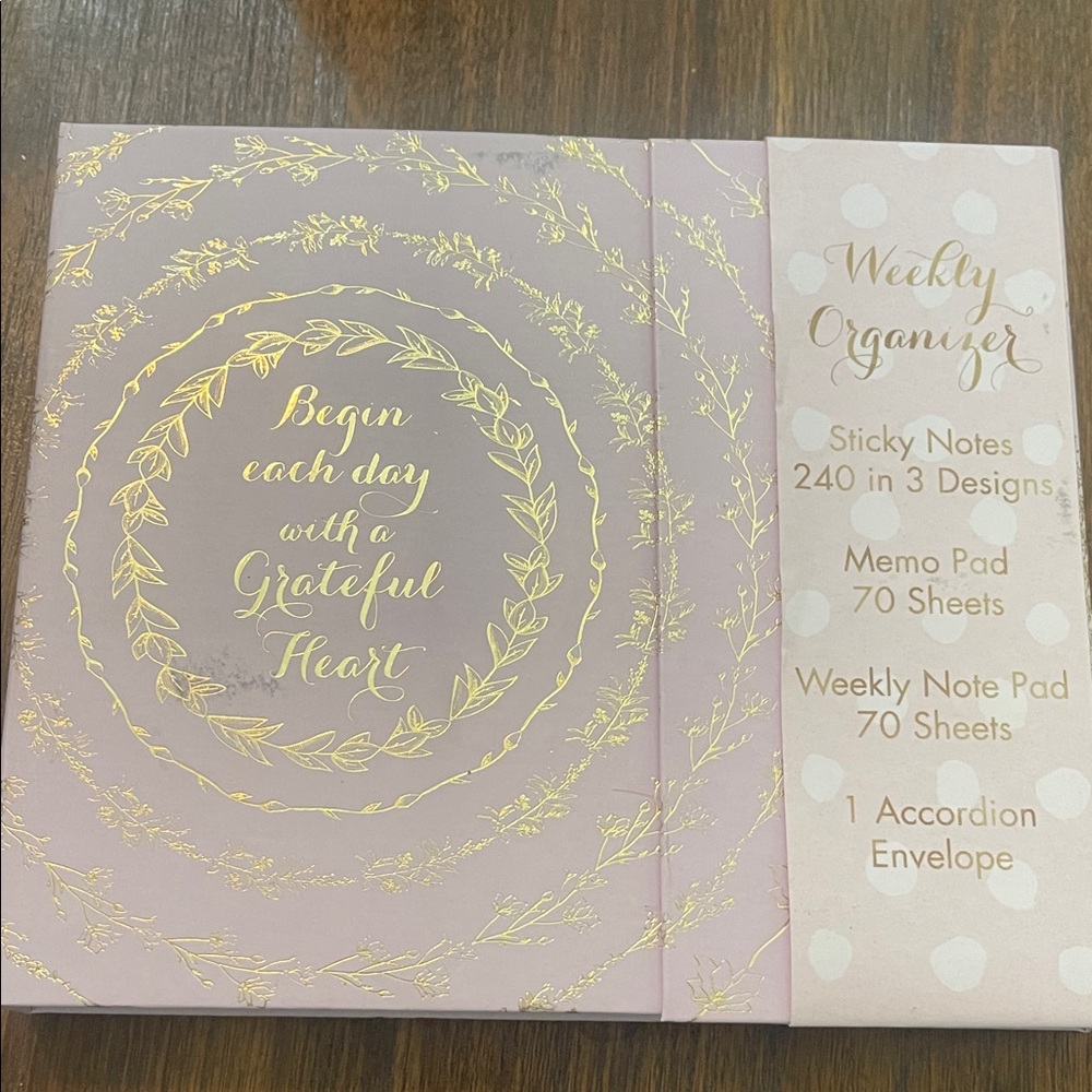 Source Unknown Gold and Purple Weekly Organizer